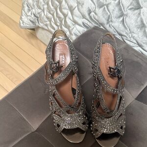 Alaia Black Embellished Strappy Heels